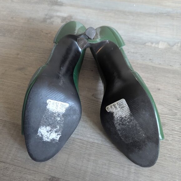 Guess * Green Patent Leather Peep-Toe Heels * Size 8.5 - Picture 4 of 6